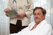 Mature man at health control