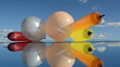 balloons on the mirror and wind