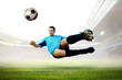 Football player on field of stadium Football player on field of stadium