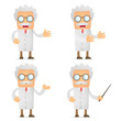 funny cartoon scientist giving presentation