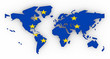 Picture a world map on a white background