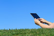 digital tablet outdoors