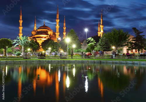 Photo: Blue Mosque with reflection - Istanbul Blue Mosque with reflection - Istanbul