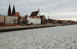 winter river in historic town winter river in historic town