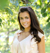 endearing cute girl in the beautiful morning park