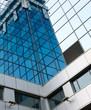 glass surface of contemporary angle of business building