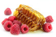 raspberries and honeycomb