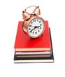 clock and books