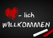 Tafel herzlich willkommen