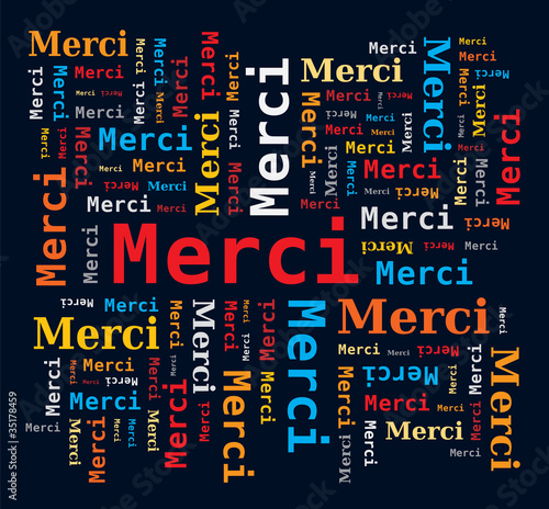Vector: Nuage de Mots en Français - Merci Nuage de Mots en Français - Merci
