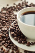 Coffee Beans with a cup of coffee
