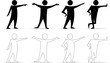 Business man 2D - Outline and plain