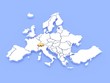 3d rendering of a map of Europe and Swiss