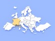 3d rendering of a map of Europe and France