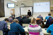 college student sitting in a classroom