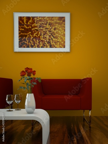 Photo: Wohndesign - roter Sessel Wohndesign - roter Sessel
