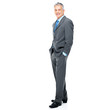 Professional businessman standing on white