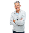 Confident senior man standing with arms crossed