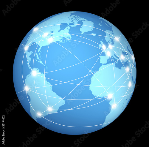 Illustration: Global internet network Global internet network