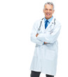 Portrait of happy senior doctor isolated on white Portrait of happy senior doctor isolated on white