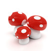 rot/weiß gepunkteter Pilz als 3D-Bild