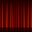 Horizontally seamless red curtain with stage