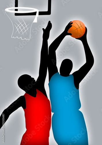 Illustration: Basketball Players Basketball Players