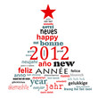 2012, sapin dans toutes langues, fond blanc