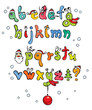 Vector: Funny Christmas Alphabet Funny Christmas Alphabet