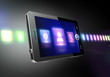 Mobile phone with icons concept