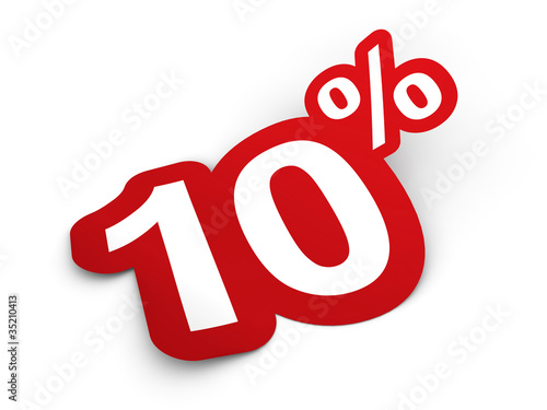 Illustration: Percent sticker 3d render illustration Percent sticker 3d render illustration