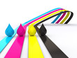 CMYK concept 3d render illustration
