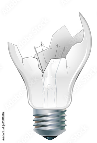 Vector: broken-down light bulb broken-down light bulb
