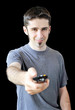 Photo: Yonug man with remote control Yonug man with remote control