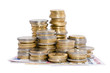 Foto: Piles de monnaie d'euros Piles de monnaie d'euros