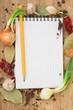 notebook for recipes and spices