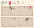 set of vintage postcards with stamps set of vintage postcards with stamps