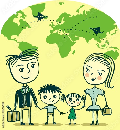 Illustration: family traveling family traveling