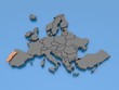 3d rendering of a map of Europe 3d rendering of a map of Europe