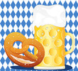 Vektor: Oktoberfest Maß und Brezl mit Flagge Oktoberfest Maß und Brezl mit Flagge