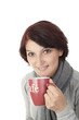 Photo: Junge Frau trinkt aus Kaffebecher Junge Frau trinkt aus Kaffebecher