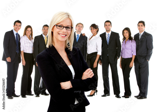Photo: Business woman with a group Business woman with a group