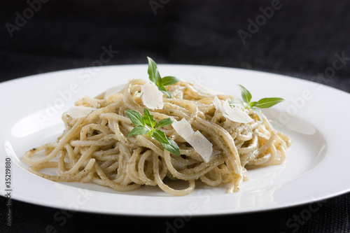 Photo: Spaghetti with pesto Spaghetti with pesto
