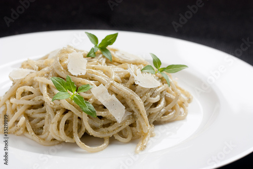 Photo: Spaghetti with pesto Spaghetti with pesto