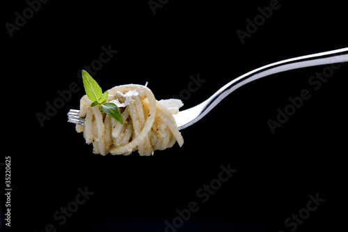 Photo: Spaghetti with pesto Spaghetti with pesto