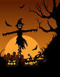 Scarecrow in Halloween night
