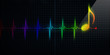 Heart Monitor with Colorful Music Note