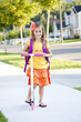 Cute little girl going to school