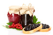 tasty plum jam and plum isolated on white tasty plum jam and plum isolated on white