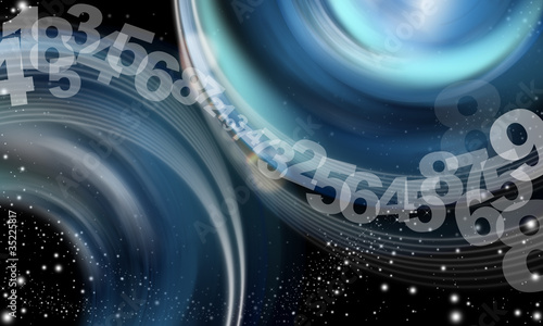 Illustration: Background abstract sky numbers Background abstract sky numbers